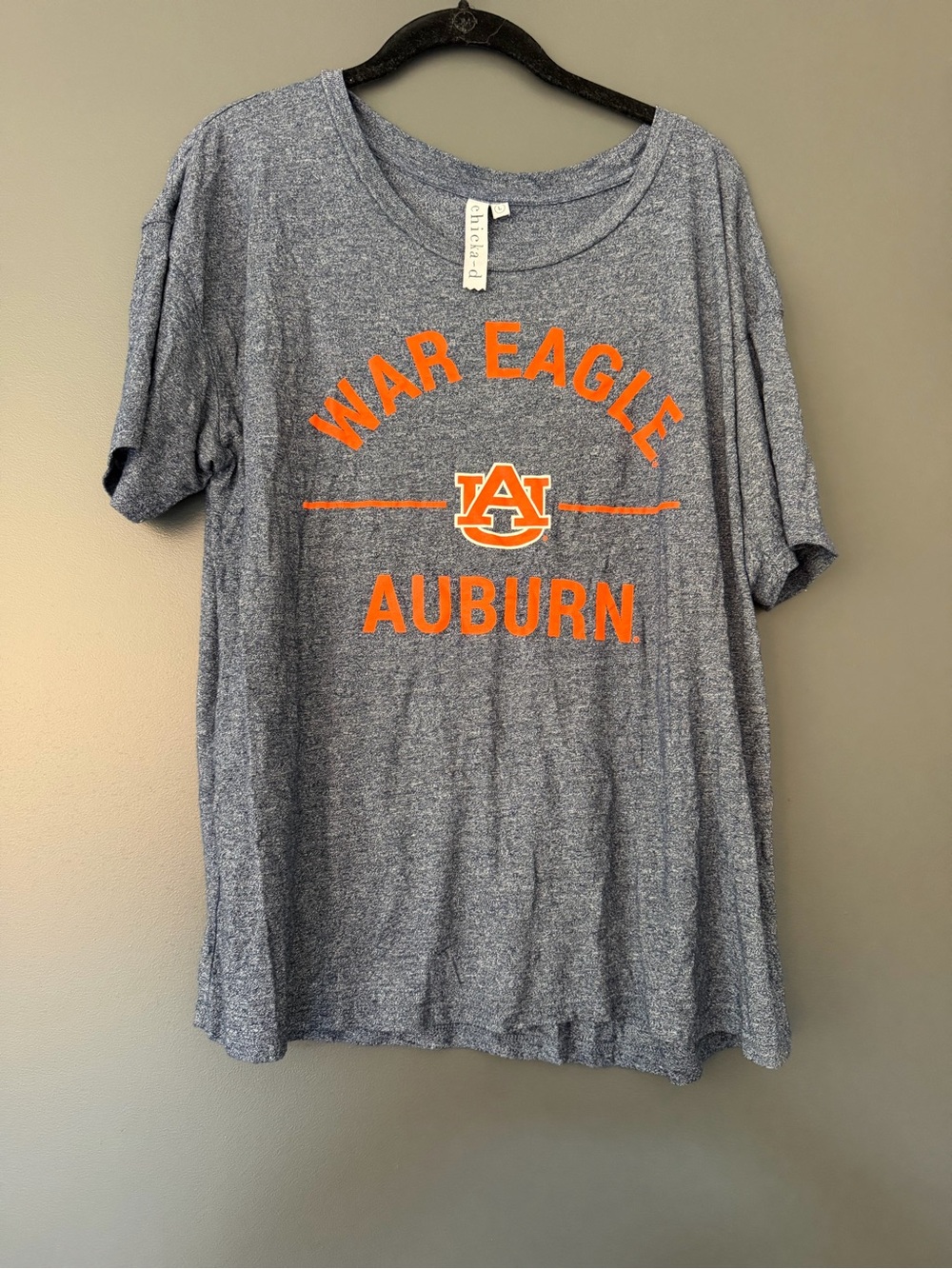 Chicka-d Auburn War Eagle Heather Navy Tee Short Sleeve Shirt